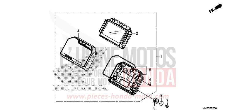 COMPTEUR von CBR1000RR "Fireblade" GRAND PRIX RED (R380) von 2018
